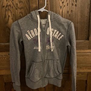 Aeropostale Grey Zip-Up Hoodie